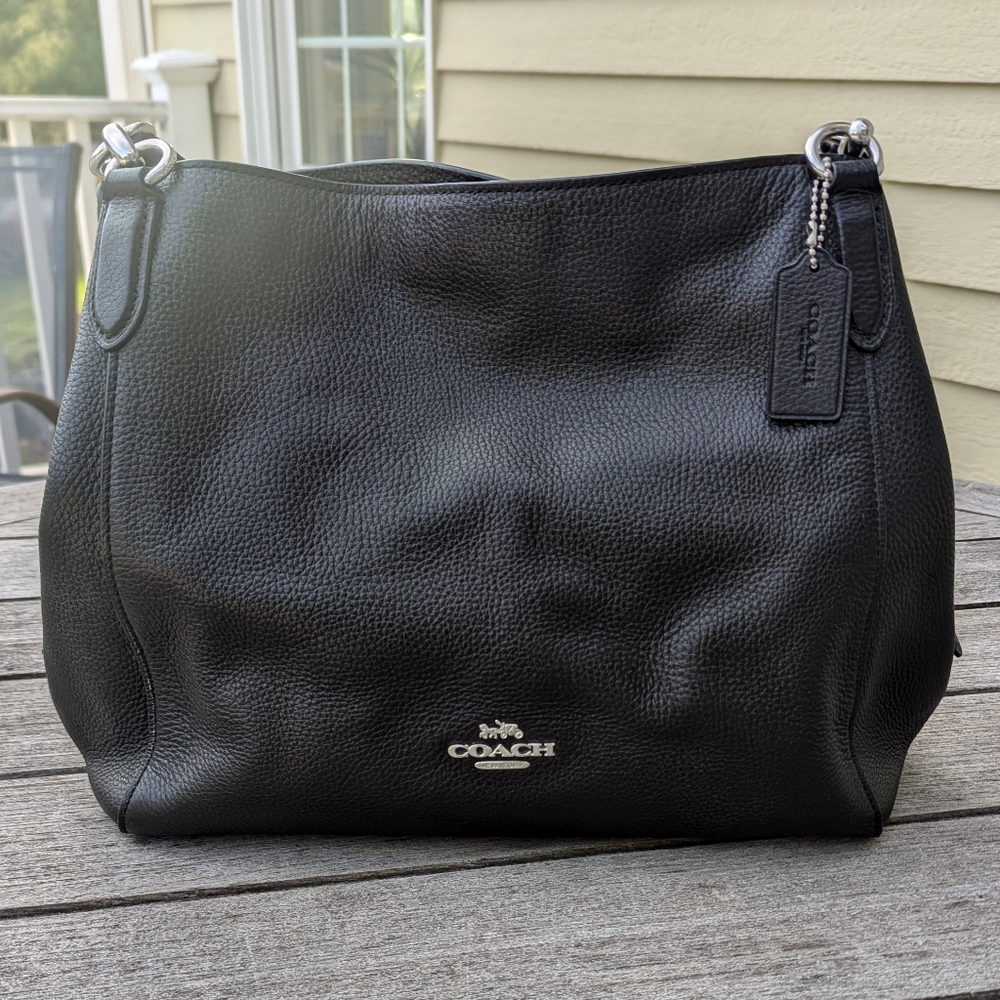 Coach Hallie Pebble Leather Shoulder Bag